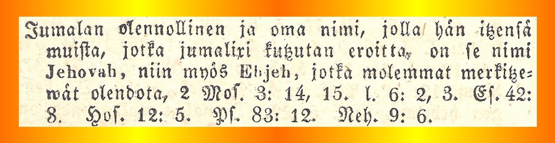 Raamattu vuodelta 1845 ja Jumalan erisnimi